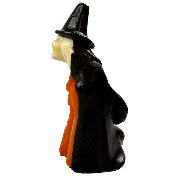 Vintage Gurley Halloween Witch Candle Broom Hat Robe HTF USA Label 5.25" H Unlit - Picture 4 of 13